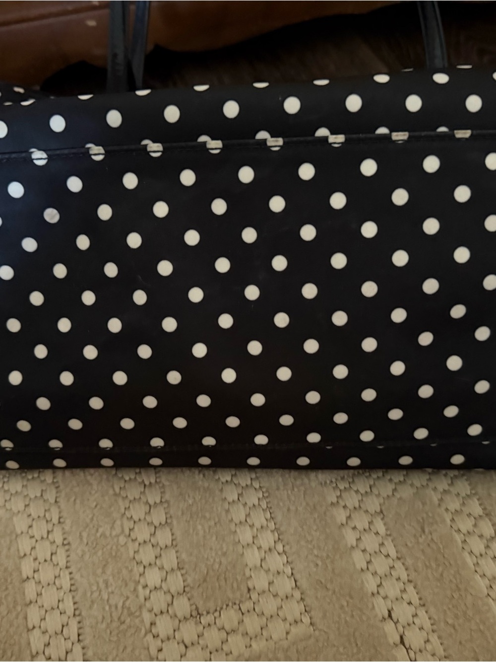 kate spade Black and White Polka Dot Tote with red Interior - Picture 5 of 5